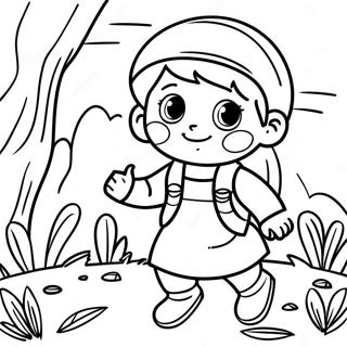 Adventurous Big Sister Exploring Nature Coloring Page 131307 64073