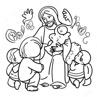 Jesus Loves The Little Children Coloring Page 131331-64086