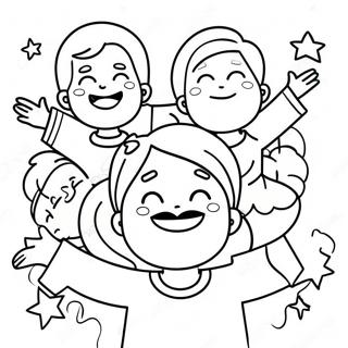 Happy Children With Jesus Coloring Page 131332-64090