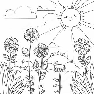 Detailed Flower Garden Coloring Page 131409-64150