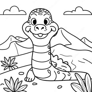 Cute Rattlesnake In The Desert Coloring Page 131460 64191