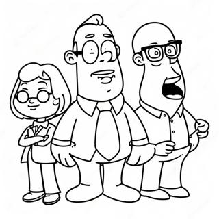 Funny American Dad Characters Coloring Page 131486-64210