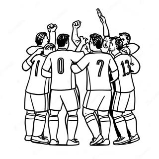 Team Celebration After Goal Coloring Page 13149-2881