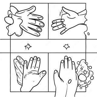 Interactive Hand Washing Steps Coloring Page 131617 64317