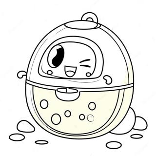 Happy Tamagotchi Playing Coloring Page 131643-64337