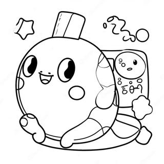 Happy Tamagotchi Playing Coloring Page 131643-64340