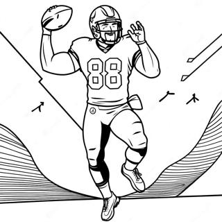 Travis Kelce Celebrating A Touchdown Coloring Page 131693 64374