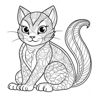 Cat Dragon Coloring Pages