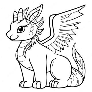 Majestic Cat Dragon With Wings Coloring Page 131719 64395