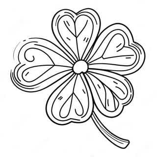 Lucky Four Leaf Clover Coloring Page 131770-64432