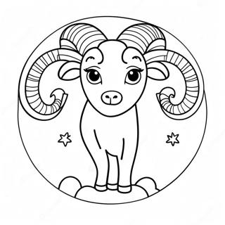 Aries Symbol With Stars Coloring Page 131851-64501