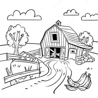 Realistic Farm For Adults Coloring Pages