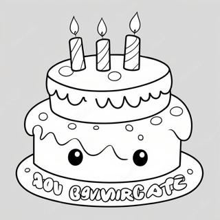 Fun Happy 6th Birthday Cake Coloring Page 131926-64556