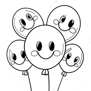 Cheerful Happy 6th Birthday Balloons Coloring Page 131928-64561