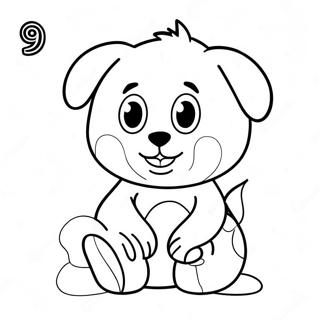 Cartoon Number 9 Coloring Page 131978-64594