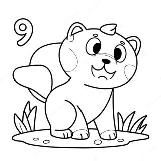 Playful Number 9 Coloring Page 131979-64598