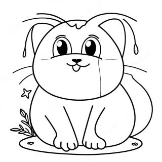 Sleepy Monster Cat Coloring Page 132003-64610