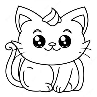 Sleepy Monster Cat Coloring Page 132003-64611