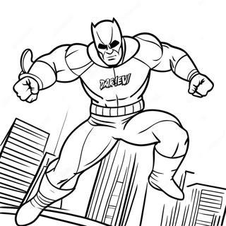 Daredevil In Action Pose Coloring Page | Coloring-Pages.com