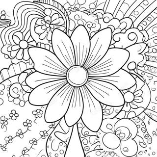 Colorful 60s Flower Power Coloring Page 132230-64790