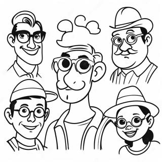 Hipster Disney Characters Coloring Page 132281-64826