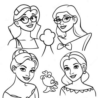 Vintage Hipster Disney Princesses Coloring Page 132282-64829