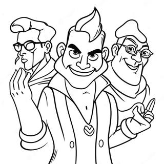 Cool Hipster Disney Villains Coloring Page 132283-64833