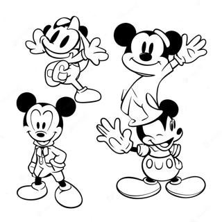 Trendy Hipster Mickey And Friends Coloring Page 132284-64840
