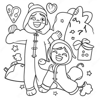 Cozy Pajama Party Coloring Page 132334-64871