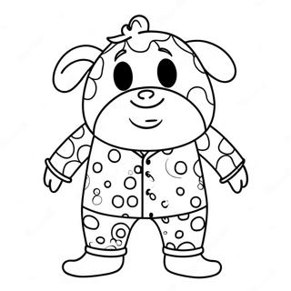 Funny Pajama Character Coloring Page 132337-64883