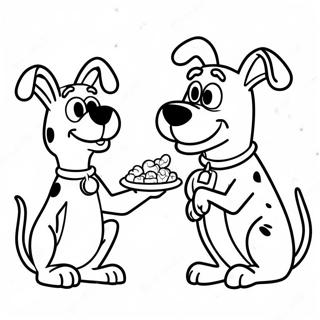 Scooby Doo And Shaggy Eating Snacks Coloring Page 13235-2886