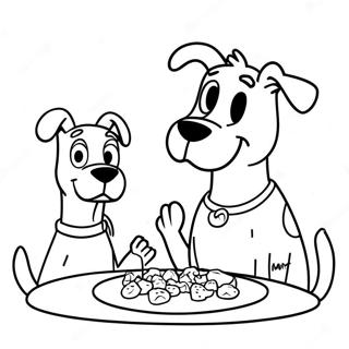 Scooby Doo And Shaggy Eating Snacks Coloring Page 13235-2887