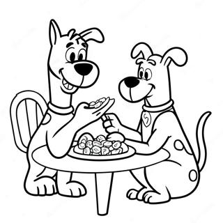 Scooby Doo And Shaggy Eating Snacks Coloring Page 13235-2888