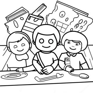 Diverse Teamworking Kids Coloring Page 132360-64890