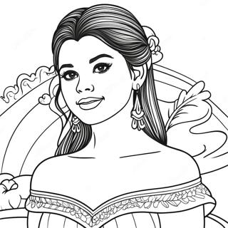 Selena Gomez As A Disney Princess Coloring Page 132439-64964