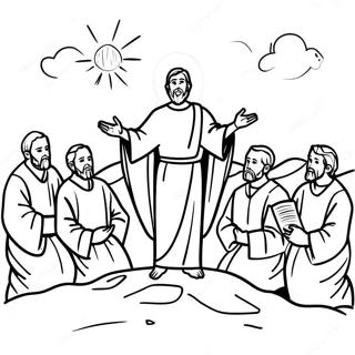 Sermon On The Mount With Disciples Coloring Page 132465 64984