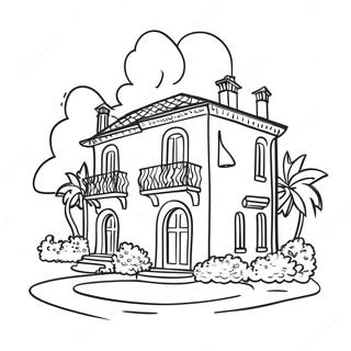Colorful Italian Villa Coloring Page 132619-65101