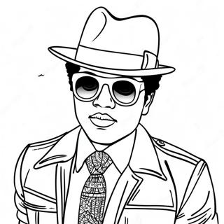 Bruno Mars In Stylish Outfit Coloring Page 132696-65161