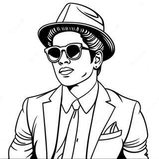Bruno Mars In Stylish Outfit Coloring Page 132696-65163