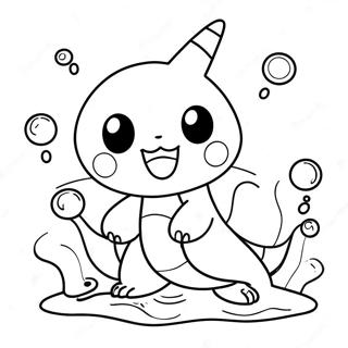 Playful Water Pokemon In The Ocean Coloring Page 132721-65180