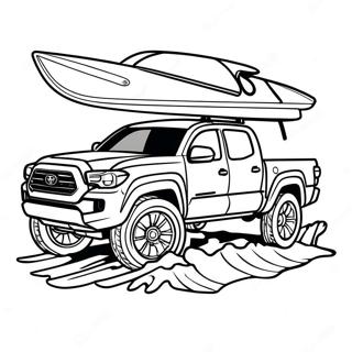 Toyota Tacoma With A Surfboard Coloring Page 132748-65201