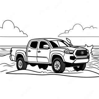 Toyota Tacoma With A Surfboard Coloring Page 132748-65204