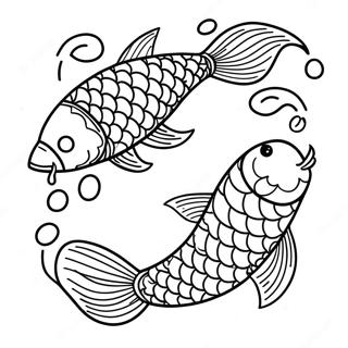 Majestic Koi Fish In A Pond Coloring Page 132772-65214