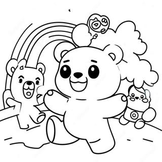 Cute Gummy Bears In A Rainbow Coloring Page 132950-65349