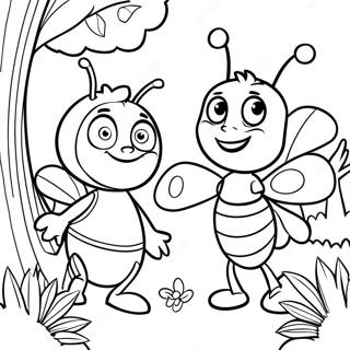 Bee Movie Characters In Garden Coloring Page 133159-65513
