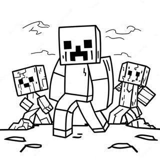 Minecraft Zombie Coloring Pages