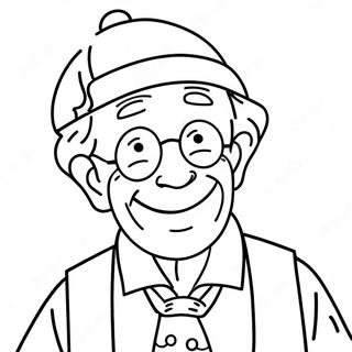 Cheerful Birthday Grandpa Coloring Page 133362-65665