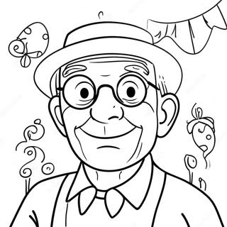 Cheerful Birthday Grandpa Coloring Page 133362 65667