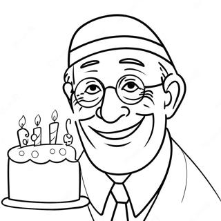 Cheerful Birthday Grandpa Coloring Page 133362 65668