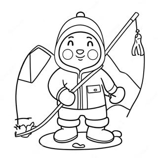 Eskimo Fishing On Ice Coloring Page 133415-65714